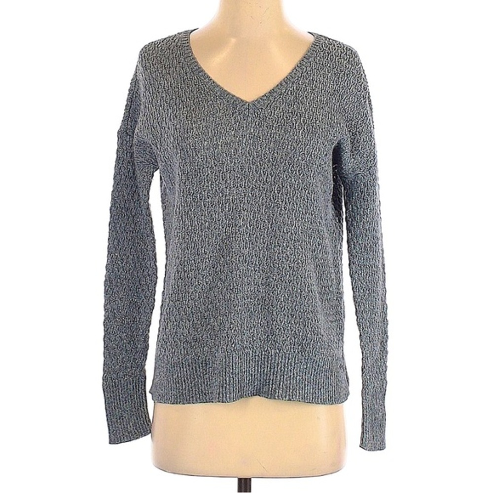 American Eagle Outfitters‎ XS Cable Knit V-neck Sweater Heather Gray
